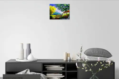 Quadros Pintura Tela Paisagem Casa Campo Pasto Black Friday