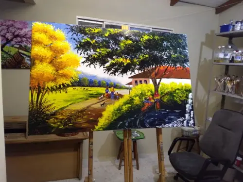 Quadros Pintura Tela Paisagem Casa Campo Pasto Black Friday