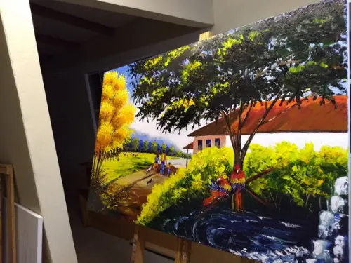 Quadros Pintura Tela Paisagem Casa Campo Pasto Black Friday