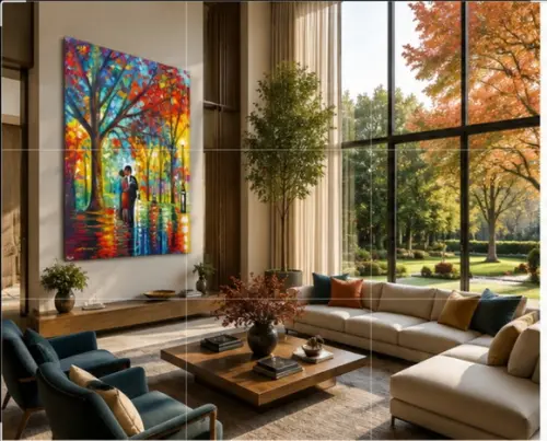 Quadros Pintura Tela Paisagem Urbana Abstrato Moderno Casal
