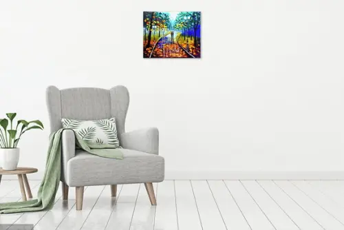 Quadros Pintura Tela Paisagem Urbana Abstrato Moderno Love