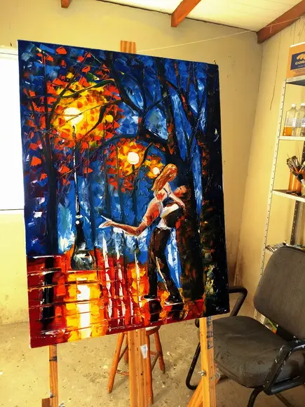 Quadros Pintura Tela Paisagem Urbana Casal Love Black Friday