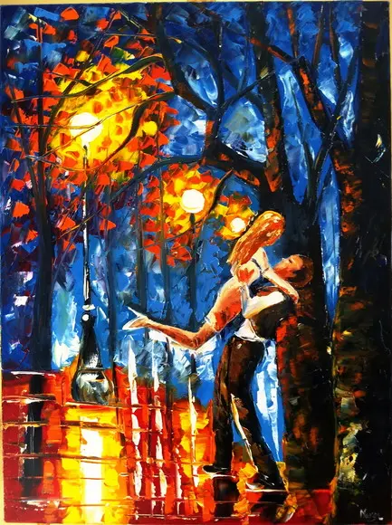 Quadros Pintura Tela Paisagem Urbana Casal Love Black Friday