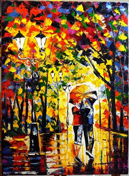 Quadros Pintura Tela Paisagem Urbana Namorados Black Friday