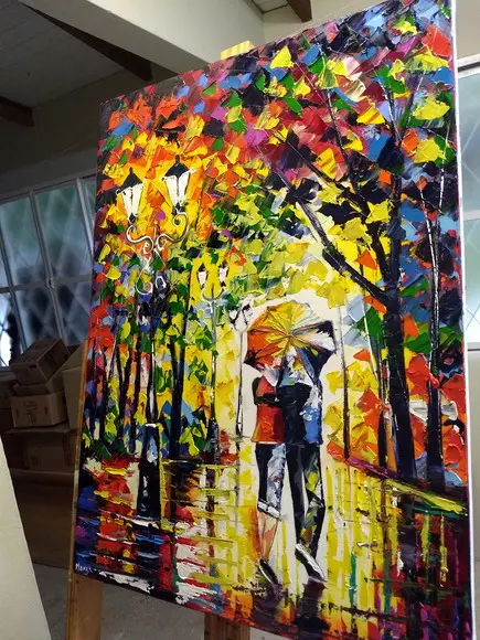 Quadros Pintura Tela Paisagem Urbana Namorados Black Friday