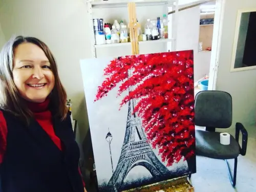 Quadros Pintura Tela París Av Champs Elysees Torre Eiffel