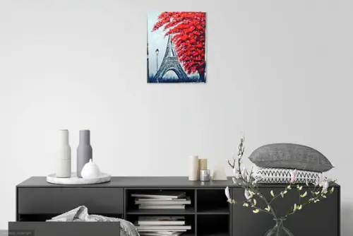 Quadros Pintura Tela París Av Champs Elysees Torre Eiffel