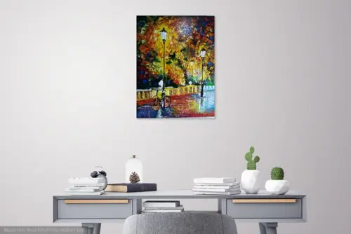 Quadros Pintura Tela Urbana Abstrato Bicicleta Black Friday