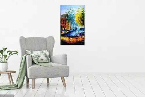 Quadros Pintura Tela Urbana Amsterdam Holanda Black Friday