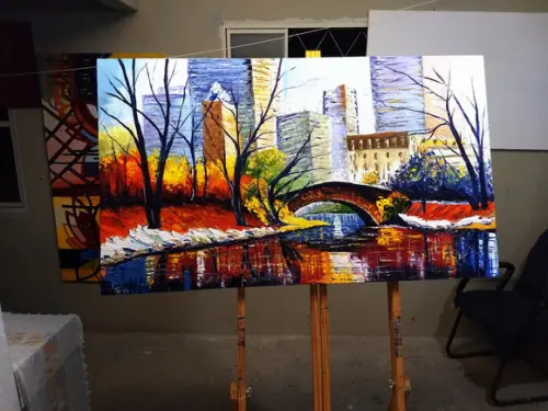 Quadros Pintura Urbana New York Central Park Black Friday