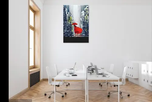 Quadros Pinturatela Abstrato Urbana Red Dress Black Friday