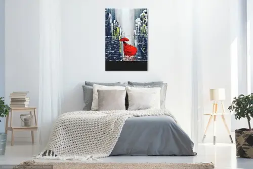 Quadros Pinturatela Abstrato Urbana Red Dress Black Friday