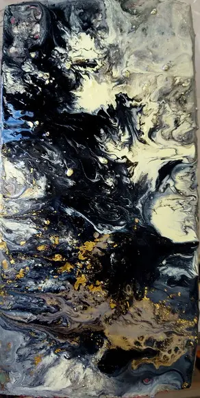 Quadros Pouring Acrílico Black And White Presente de Natal