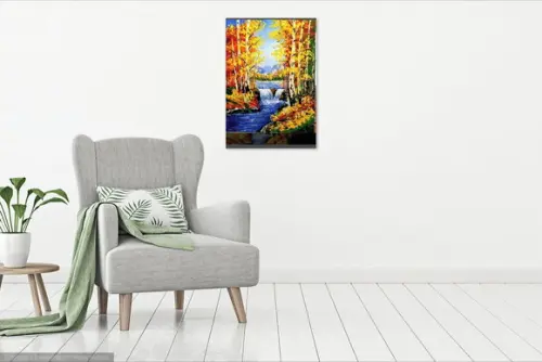 Quadros Sala e Quarto Floresta de Bétulas Presente de Natal