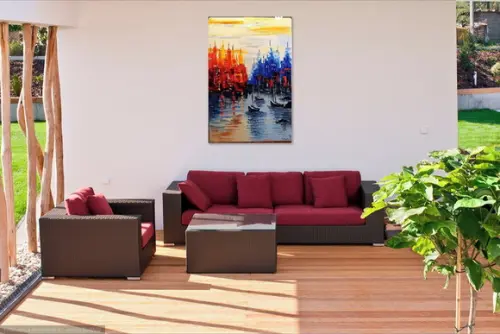 Quadros Sala Paisagem Mar Abstrato Moderno Presente de Natal