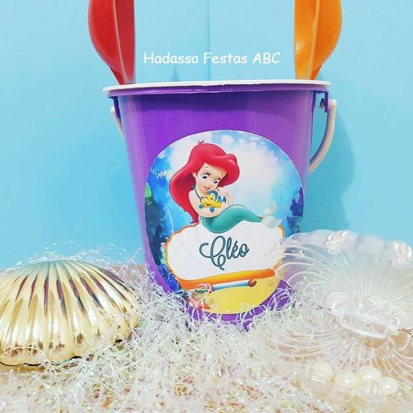 Balde de Praia Personalizado Ariel