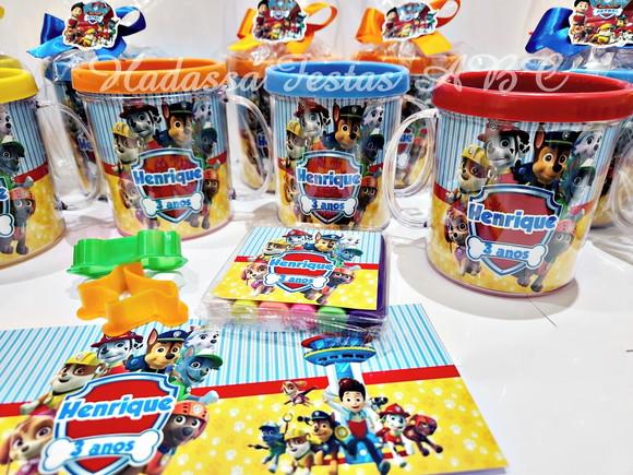 Caneca Acrílica com Kit Massinha Patrulha Canina