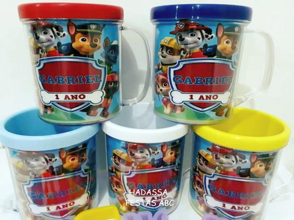 Caneca Acrílica com Kit Massinha Patrulha Canina