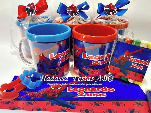 Caneca Acrílica com Kit Massinha Personalizada Homem Aranha