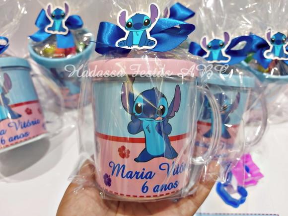 Caneca Acrílica com Kit Massinha Tema Stitch