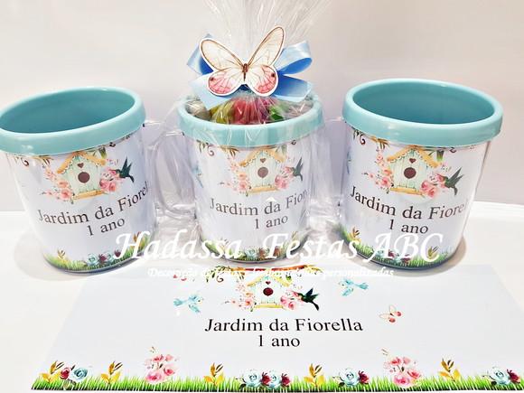 Caneca com Kit Massinha Personalizada Tema Jardim Encantado