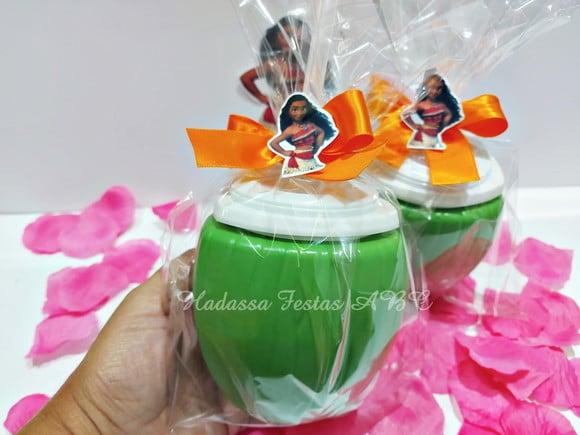 Copo com Canudo em Forma de Coco Personalizado Moana 300 ml