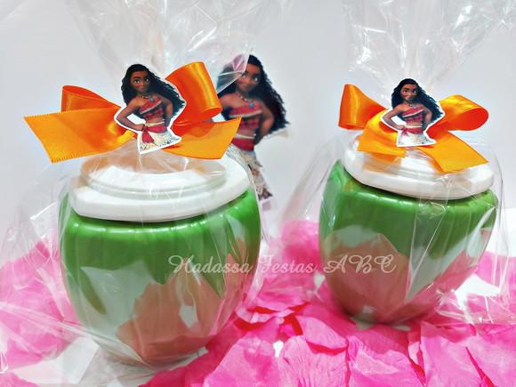 Copo com Canudo em Forma de Coco Personalizado Moana 300 ml