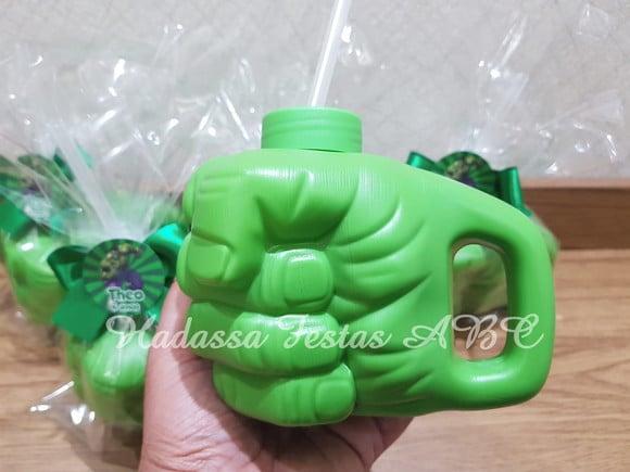 Copo Mão Hulk com Canudo