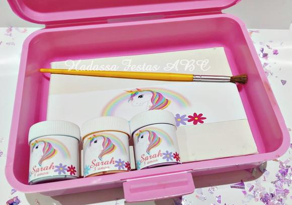 Kit para Colorir (tela com Guache e Pincel) Unicórnio