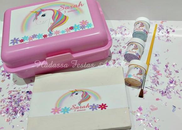 Kit para Colorir (tela com Guache e Pincel) Unicórnio