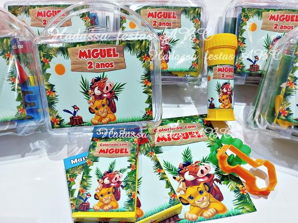 Kit Pintura com Bola de Sabão Personalizada Tema Rei Leão