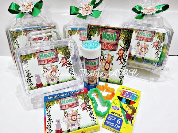 Kit Pintura com Bola de Sabão Personalizada Tema Safari
