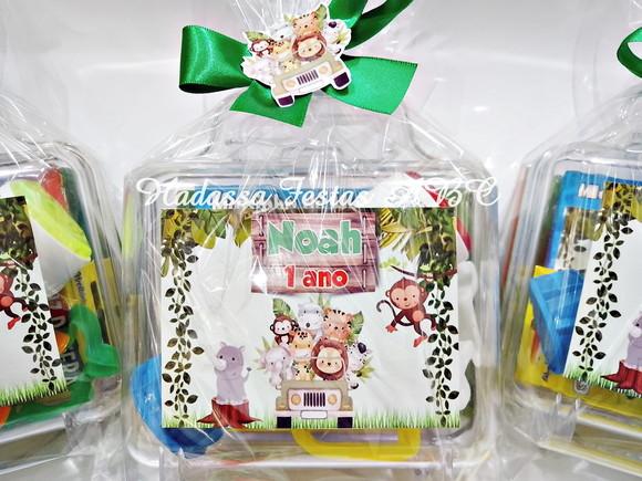 Kit Pintura com Bola de Sabão Personalizada Tema Safari