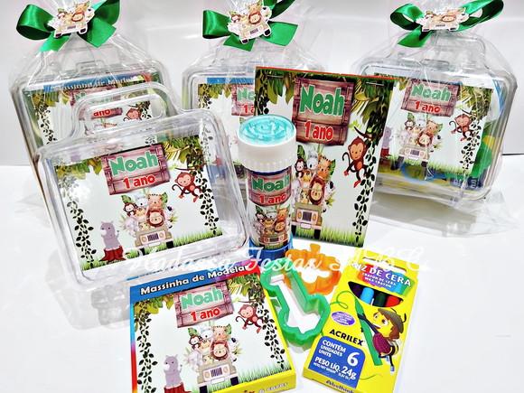 Kit Pintura com Bola de Sabão Personalizada Tema Safari