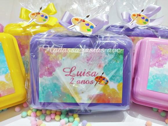 Kit Pintura Tela com Guache Pincel Lembrança Festa Infantil