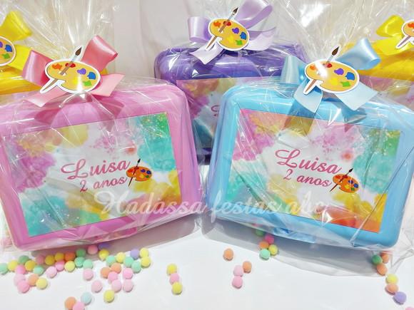 Kit Pintura Tela com Guache Pincel Lembrança Festa Infantil