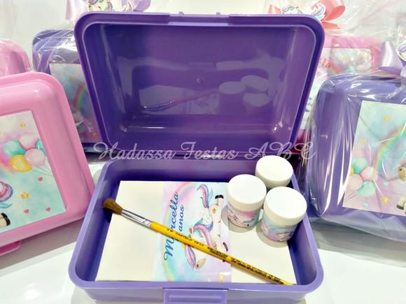 Kit Pintura Tela com Guache Pincel Unicórnio