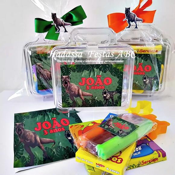 Maleta com Kit para colorir e brincar tema Dinossauros