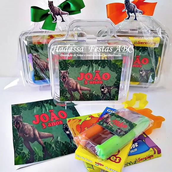 Maleta com Kit para colorir e brincar tema Dinossauros