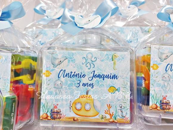 Maleta com Kit para colorir e brincar tema fundo do mar
