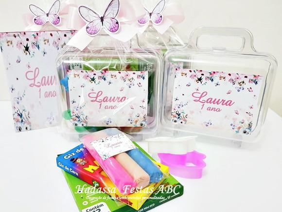 Maleta com Kit para Colorir e brincar tema Jardim Encantado