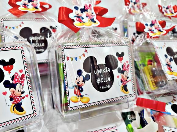 Maleta com Kit para Colorir e brincar tema Mickey e Minnie