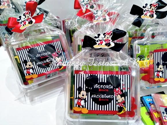 Maleta com Kit para Colorir e Brincar tema  Mickey e Minnie