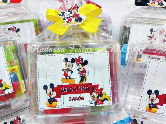 Maleta com Kit para Colorir e Brincar tema Mickey e Minnie