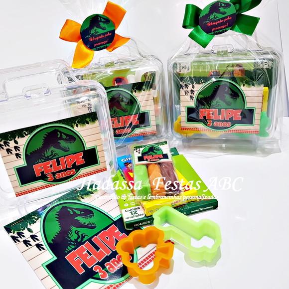 Maleta com Kit para Colorir  e Brincar Tema Dinossauros
