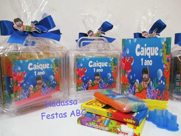 Maleta com Kit para Colorir Tema Fundo do Mar
