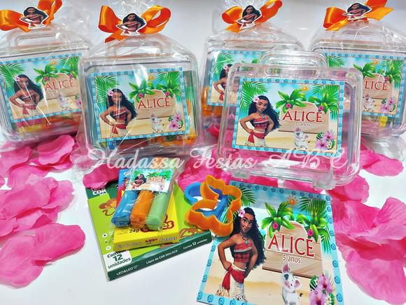 Maleta com Kit para Colorir Tema Moana