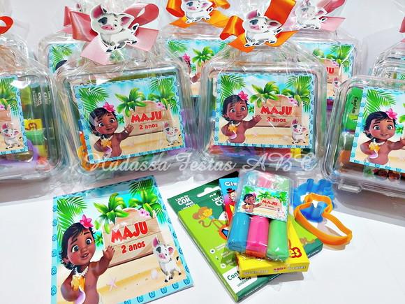 Maleta com Kit para Colorir Tema Moana Baby