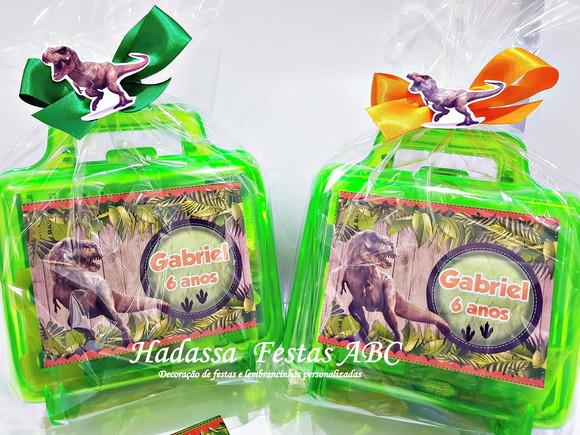 Maleta Personalizada com Kit para Colorir Tema Dinossauros
