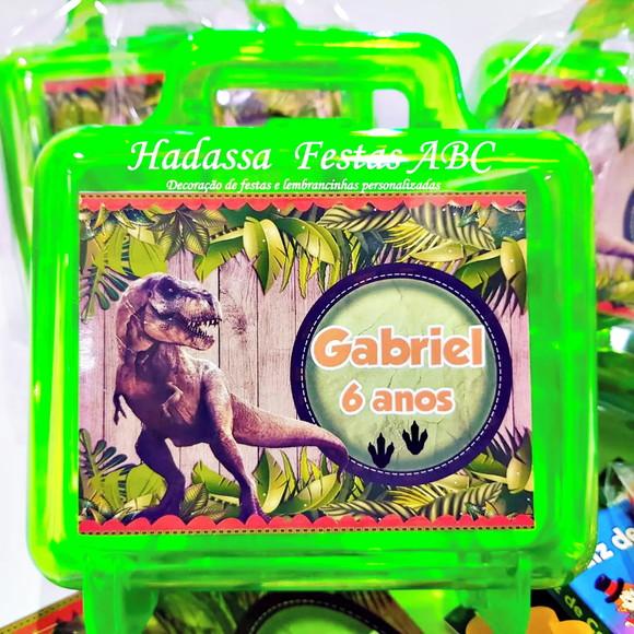 Maleta Personalizada com Kit para Colorir Tema Dinossauros